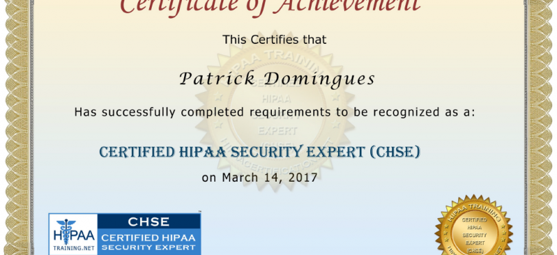 Certified HIPAA Security Expert (CHSE)