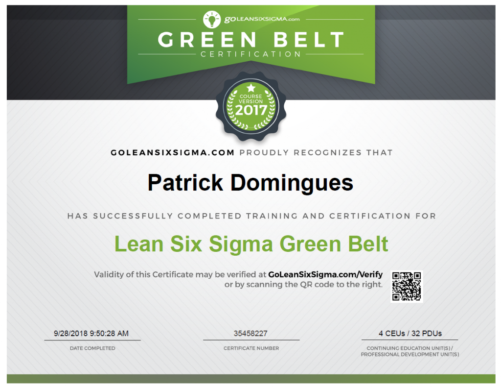 Lean Six Sigma Green Belt